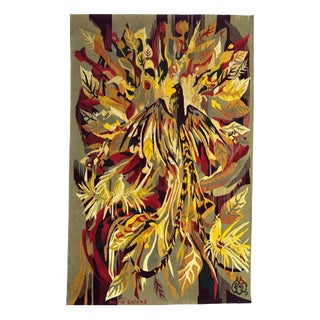 Vintage Aubusson Tapestry with Herve Lelong Design, 1960s For Sale