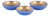 Faience Bowls with Blue and Gold Glaze by Wilhelm Kåge for Gustavsberg, 1930s, Set of 3 For Sale