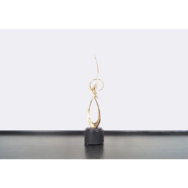Metal Vintage Life-Size Brass Crane Sculpture by Boris Lovet-Lorski, 1950s For Sale - Image 7 of 10