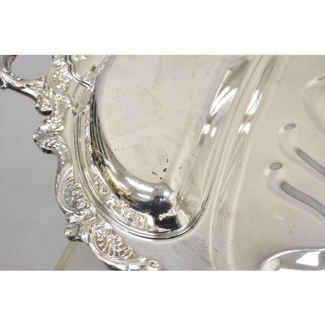 Vintage Epca Old English Silver Plate by Poole 5036 Cutlery Serving Platter Tray For Sale In Philadelphia - Image 6 of 12