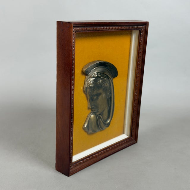 Venditti, Madonna Bronze Bas-Relief Sculpture, 1950s, Bronze and Wood For Sale - Image 3 of 11