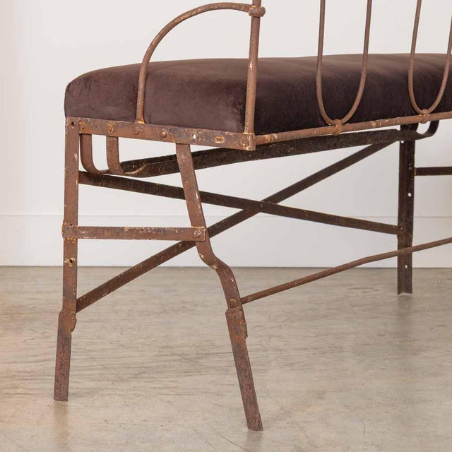 1940s French Wrought Iron Hall Bench For Sale - Image 10 of 13