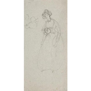 Edmound De Beaumont, Woman Figure, 1853, Pencil For Sale