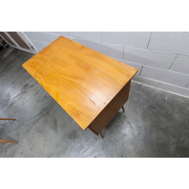 Wood Eye Desk and Chair Set from Baumann, 1960, Set of 2 For Sale - Image 7 of 18