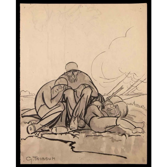 The Family is an original artwork realized by Georges Henri Tribout in about 1940. Ink, pencil drawing and watercolor;...