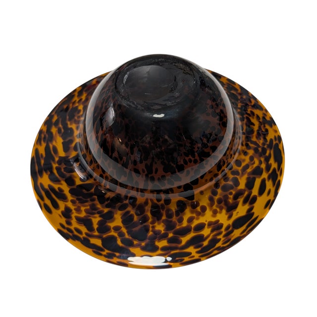 1950s Vintage Murano Tortoiseshell Glass Centerpiece Bowl For Sale - Image 5 of 6