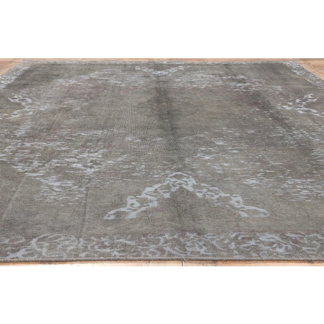 Gray Mid 20th Century Vintage Industrial Gray Turkish Rug - 08’01 X 11’07 For Sale - Image 8 of 9
