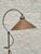 Memphis Vintage Wicker and Iron Floor Lamp With Sculptural Curved Arm For Sale - Image 3 of 9