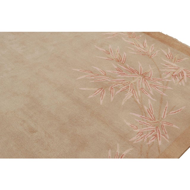 2010s Rug & Kilim’s Chinese Style Art Deco Rug in Tones of Brown With Floral Patterns For Sale In New York - Image 6 of 7