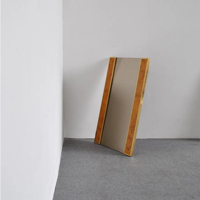 1970s Brass & Briarwood Wall Mirror, 1970s For Sale - Image 5 of 6