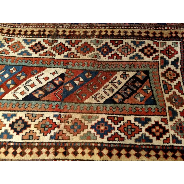 19th Century Gendje Kazak Runner, Hand-Knotted, Wool Pile, Caucasus, 4' x 9' For Sale - Image 18 of 18