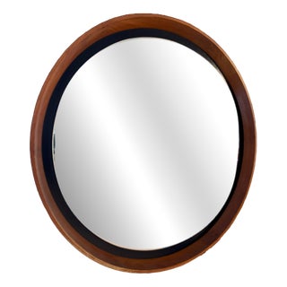 Round Teak Mirror Denmark (1960s) For Sale