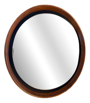 Round Teak Mirror Denmark (1960s)