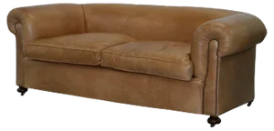 Vintage Victorian Style Brown Leather Club Sofa