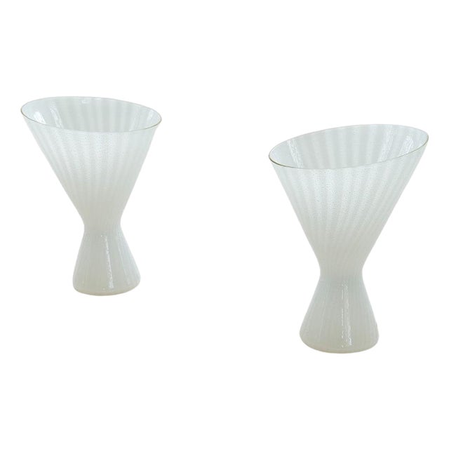 Large Classic White Murano Table Lamps, Italy, 1970s, Set of 2 For Sale