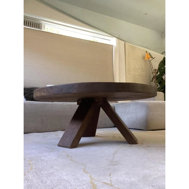 Brutalist Oak Coffee Table, 1970s For Sale - Image 4 of 9