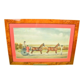 Lady Driving a 2-Horse Carriage C1929 Gouache by H. W. Standing (1894 - 1931) For Sale