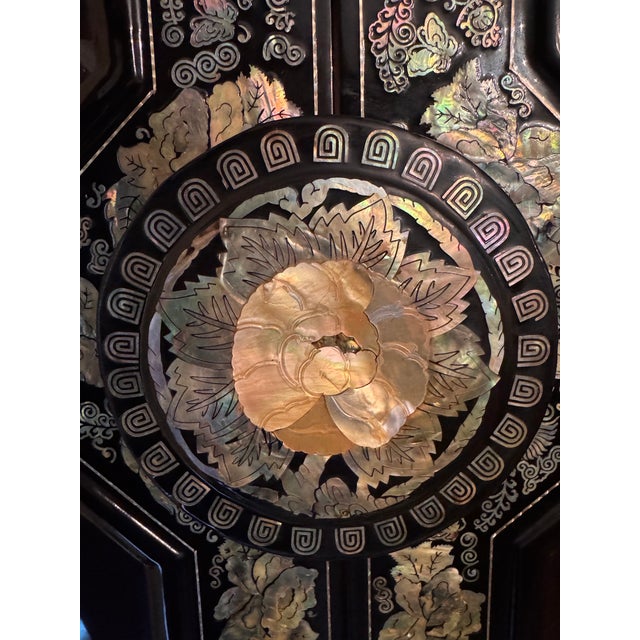 1960s Korean Mother of Pearl Inlay Cabinet Display For Sale - Image 11 of 14