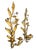Captivating pair of vintage Italian gilt tole floral wall sconces featuring beautifully sculpted leaves and delicate...