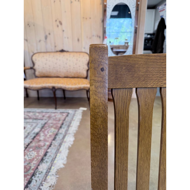 Wood Stickley Cottage Oak Slat Back Side Chairs Set of Four For Sale - Image 7 of 12