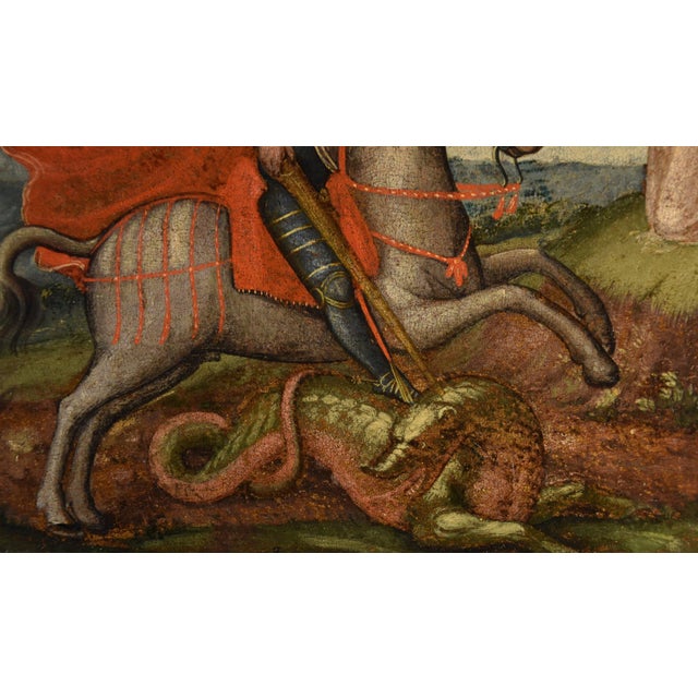 Alessio Baldovinetti Cerchia, Saint George and the Dragon, 1490, Oil on Panel, Framed For Sale - Image 6 of 14