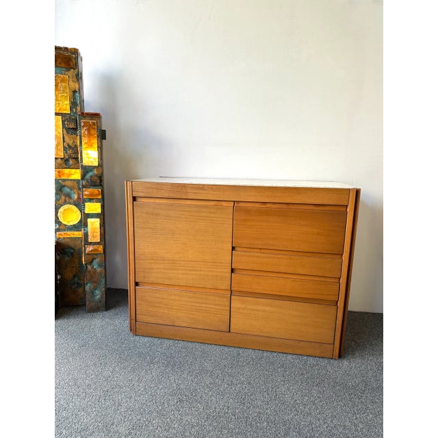 Molteni Wood and Marble Dry Bar Cart by Angelo Mangiarotti for Molteni, Italy, 1960s For Sale - Image 4 of 12