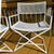 Mid 20th Century, White Metal Director Chairs, Styled After Salterini, Pair (2) For Sale - Image 9 of 18