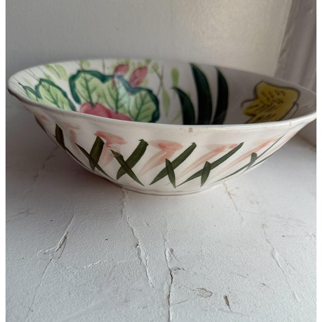 Antique Italian serving bowl from the Nove/Bassano region, early 20th century (circa 1920–1949). Unmarked artisan export...
