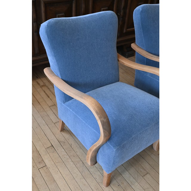 Jindrich Halabala Jindrich Halabala H237 Armchairs in Pierre Frey Mohair For Sale - Image 4 of 14
