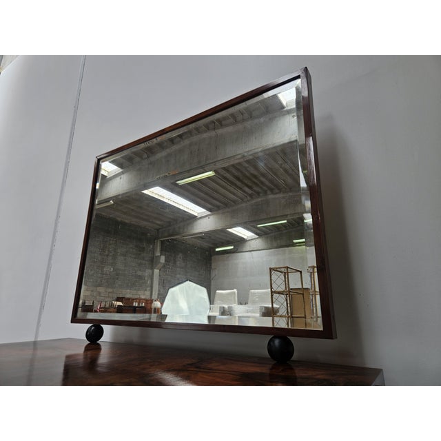 1940s Art Deco Walnut Burl Sideboard with Mirror, 1940 For Sale - Image 5 of 18