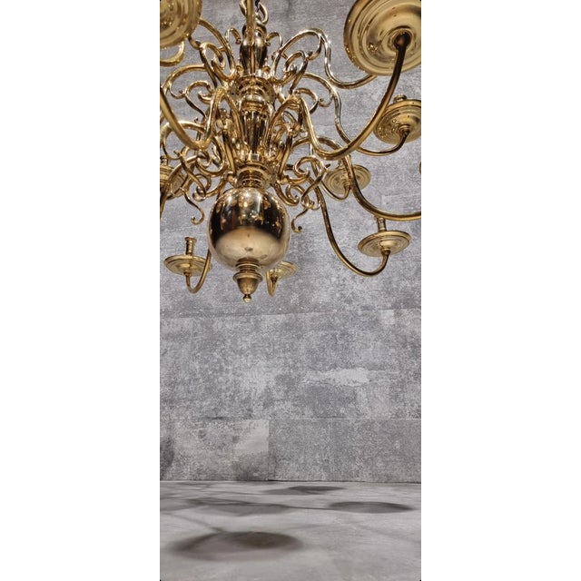 17th Century Dutch Brass Chandelier Candleholder For Sale - Image 6 of 18