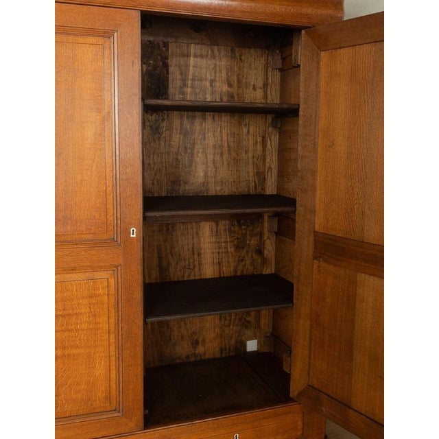 Brown Antique German Oak Wardrobe For Sale - Image 8 of 12