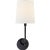 Go Lightly Sconce in Charcoal with Linen Shade Designer: Barbara Barry Finish: Charcoal Height: 17" Width: 6" Extension:...