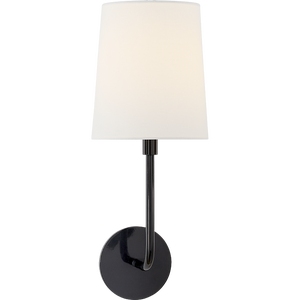Barbara Barry for Visual Comfort Signature Go Lightly Sconce in Charcoal with Linen Shade