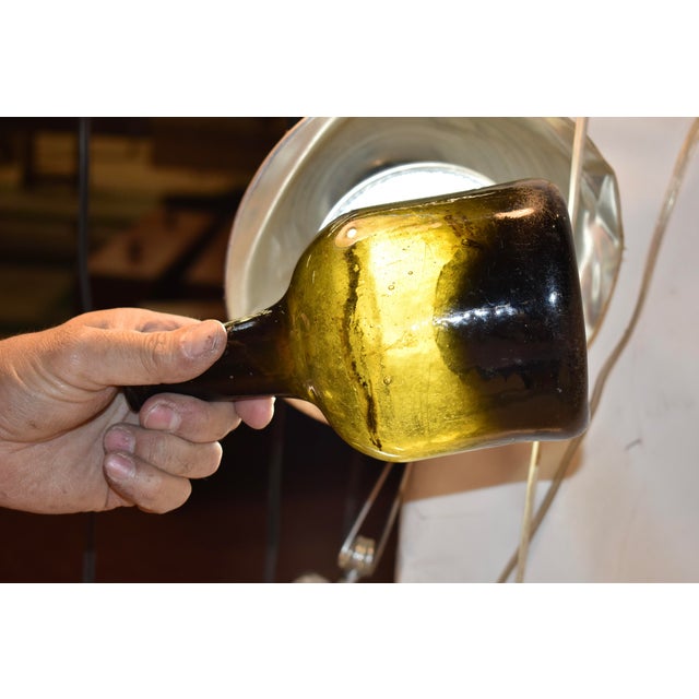 Mid-18th Century Hand Blown Amber Glass Bottle For Sale In Greensboro - Image 6 of 6