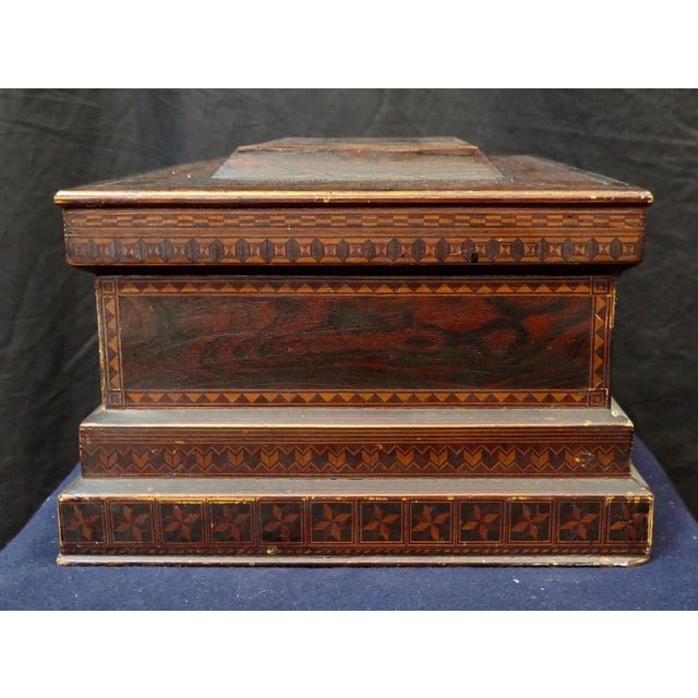 Chocolate Vintage Antique Continental Humidor For Sale - Image 8 of 12