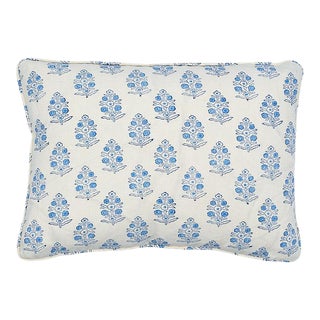 Schumacher Aditi Hand Blocked Print 18" x 12" Pillow For Sale