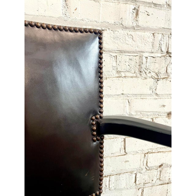 Wood Dessin Fournir Leather Dining Arm Chairs- A Set of 8 For Sale - Image 7 of 10