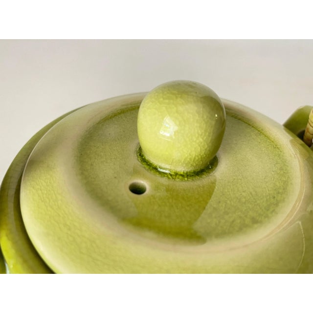 Crakeled Ceramic Tea Pot in Green, France, 20th Century For Sale - Image 9 of 11