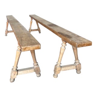 Pair of Late 18th- Early 19th Century French Benches For Sale