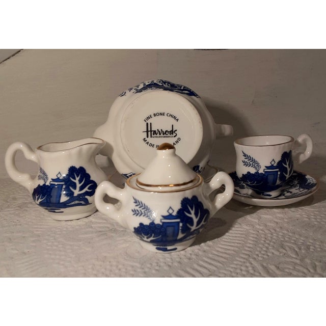 Vintage Harrod's Blue Willow Miniature Tea Set 6 Pieces Chairish