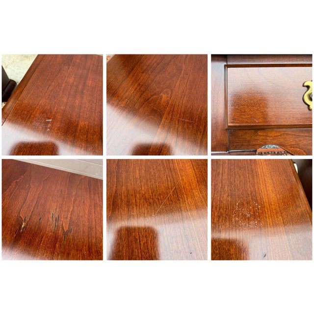 Vintage Pennsylvania House Traditional Queen Anne Solid Cherry 1 Drawer Side Tables - A Pair For Sale - Image 14 of 14