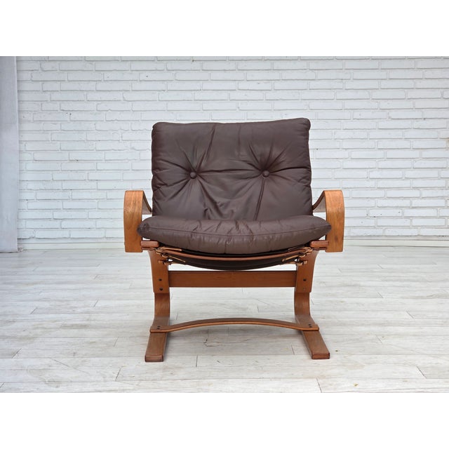 Danish Armchair in Leather, Canvas and Bentwood from Komfort, 1970s For Sale - Image 6 of 18