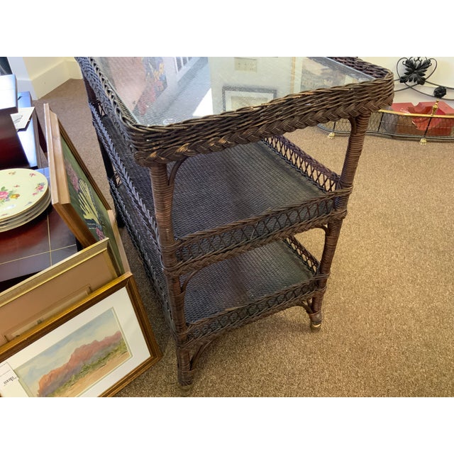 Victorian 20th Century Wicker Tier Table For Sale - Image 3 of 10