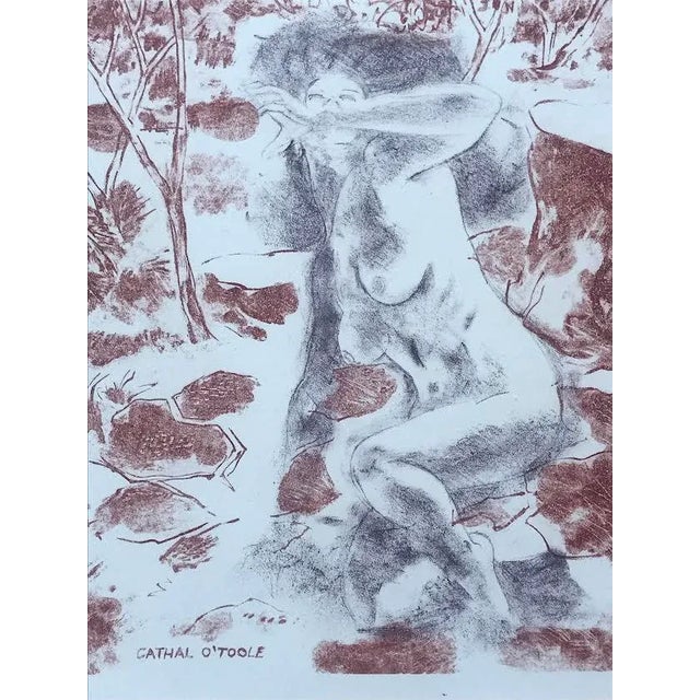 Vintage Expressionist Figurative Lithograph Female Nude by Cathal Brendan O'Toole For Sale - Image 4 of 8