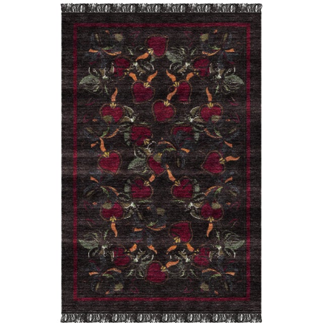 Brown Hearts Rug by Giulio Brambilla for Malcusa For Sale