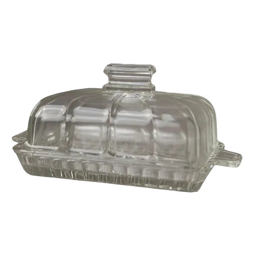 Vintage Butter Dish in Glass, 1940s For Sale