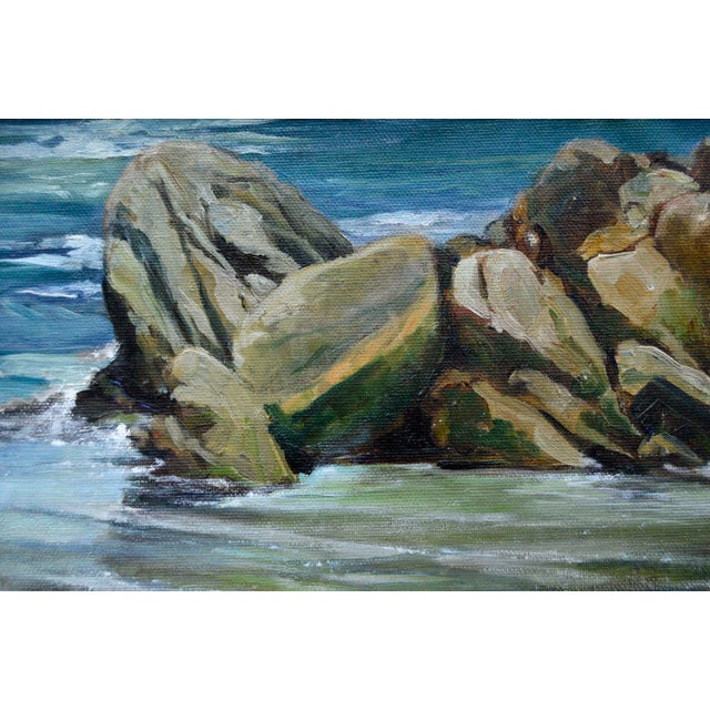 American 1930's Pebble Beach Seascape by M. C. Richardson For Sale - Image 3 of 5