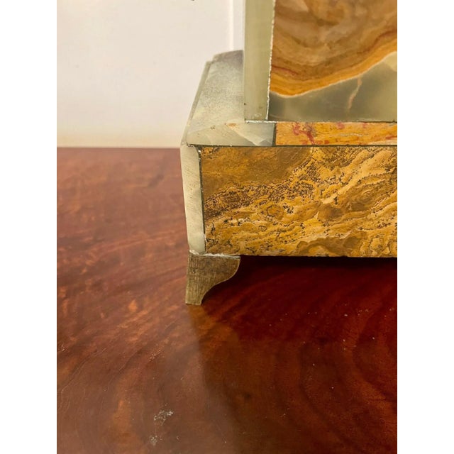 Victorian Green Onyx Ornate Clock Garniture, Set of 3 For Sale - Image 10 of 18