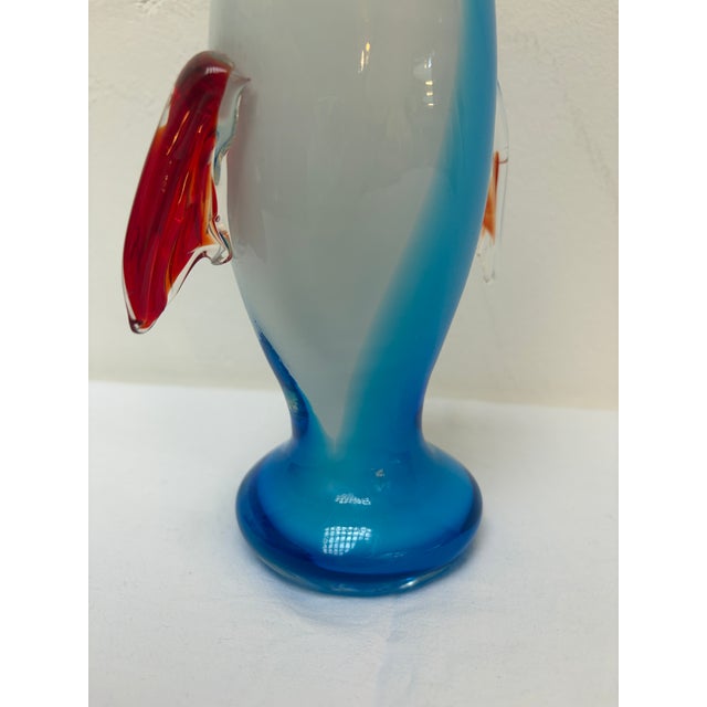 Glass Mid-Century Murano Sommerso Vase in the Shape of a Fish, 1960s For Sale - Image 7 of 8